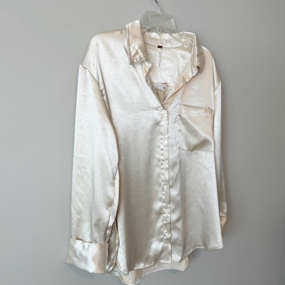 NWT Free People Shooting for the Moon Satin Button Down - Picture 7 of 11